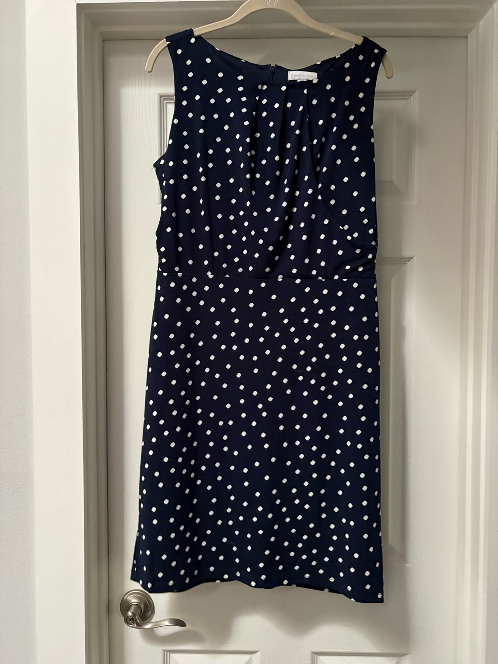 Charter Club Navy Polka Dot Sleeveless Midi Dress
